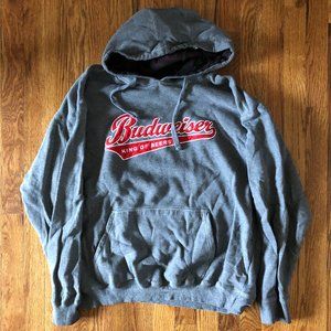 Budweiser gray hoodie sweatshirt. Size L.